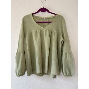 Astrologie 100% Cotton Gauzy Bubble Sleeve Womens Top